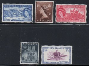 New Zealand Sc 280-284 1953 Coronation QE II stamp set mint NH