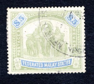 Federation of Malaya SC #75   VF, Used, Revenue Cancel, CV $25.00 ... 3700065