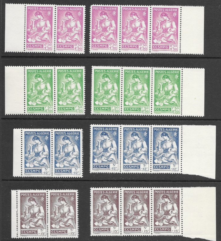 Algeria B39-42 Mother/Child MNH cpl. set,  vf x 10, 2020 CV $40.00