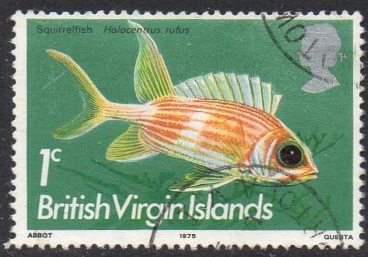 British Virgin Islands 1975 1c Long-spined squirrelfish used