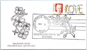 US SPECIAL EVENT CACHET COVER DOGWOOD DAYS AT SHELBYVILLE KENTUCKY 1988