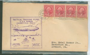 US 707 U.S.S. Akron Tactical training flight 8-1-1932 addressed climate stains