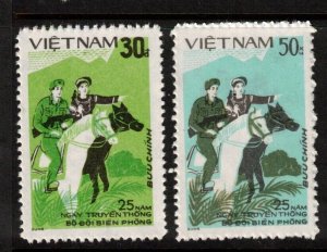 North Viet Nam Sc 1462-3 MNH Set of 1984 Frontier Forces, Horses