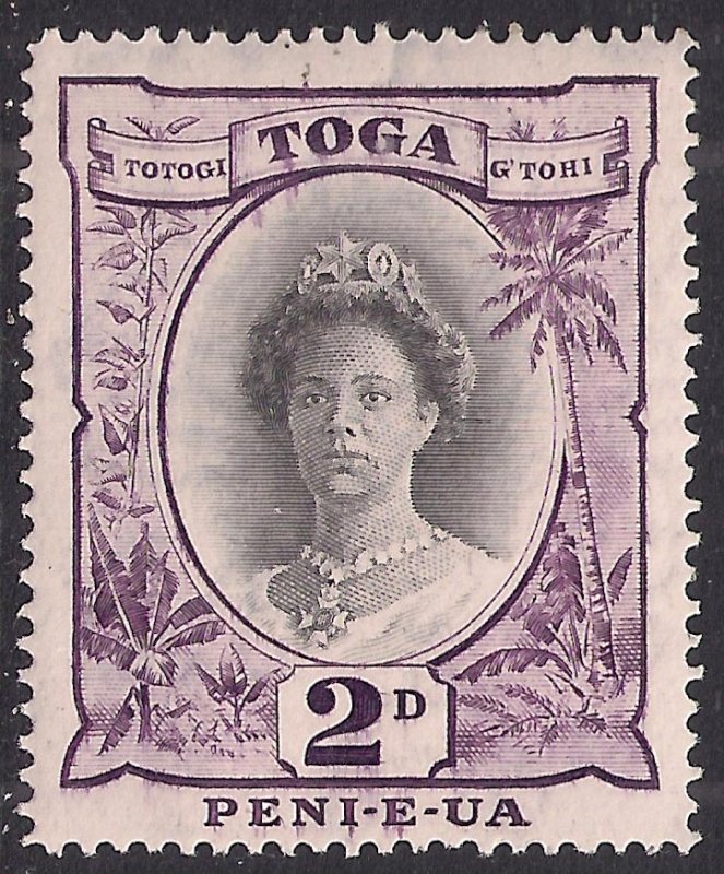 Toga Tonga 1942 - 49 KGV 2d Black & Purple MM SG 76 ( A872 )