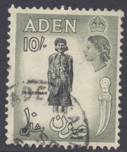 Aden Scott 60 - SG70, 1953 Elizabeth II 10/- Black used