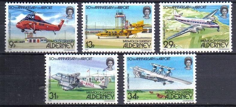 Alderney - Mi. 18-22 (Planes) - MNH - M2334