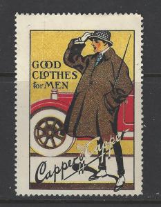 1920s Capper & Capper Clothes Promotional Poster Stamp - Rare (AV118)