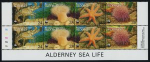 Alderney 69 Bottom Plate Block MNH Marine Life, Lobster