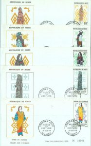 86325 - NIGER - POSTAL HISTORY - Set of 5  FDC COVERS 1963 - Ethnic types