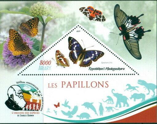 BUTTERFLIES INSECTS FAUNA CHARLES DARWIN MADAGASCAR 2019 MNH STAMP SET 4 SHEETS