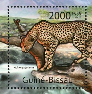 Endangered Animals Stamp Acinonyx Jubatus S/S MNH #5703 / Bl.983