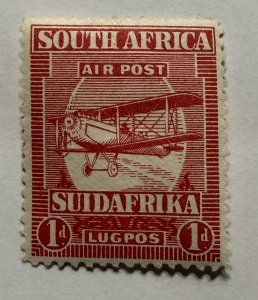 South Africa 1925 1d BI-Plane Mail Plane #C1 MINT