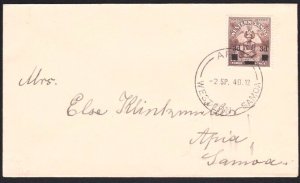 SAMOA 1940 3d overprint FDC - Apia cds.....................................A8594