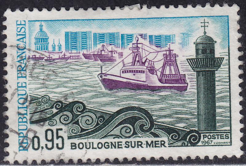 France 1189 Boulogune-sur-Mer Harbour 1967