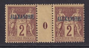 Alexandria (French Offices), Scott 2 (Yvert 2), MHR millesimes pair