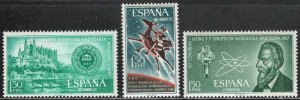 Spain #1376, 1459-60 ~ 3 Different Single Issues ~ Unused, LHM  (1966-67)