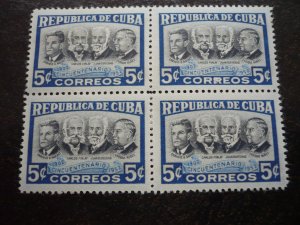 Stamps - Cuba - Scott# 475-480 -Mint Hinged Set of 6 Stamps in Blocks of 4