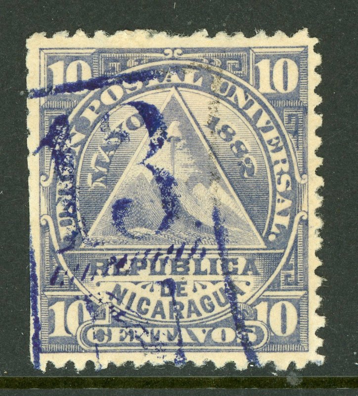 Nicaragua 1882 ABNC 10¢ w/ San Juan Del Norte Cancel VFU L773