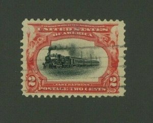 US 1901 2c carmine & black Pan-American, Scott 295 used, Value = $1.00