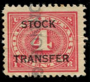 RD3 US 4c Stock Transfer, used cv $.30