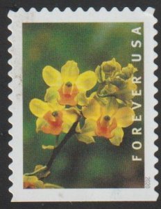 SC# 5453 - (55c) - Wild Orchids, 9 of 10 - used bklt single off paper