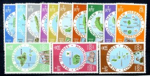 7577 BCX New Hebrides 1977 Scott# 238/50 MNH**