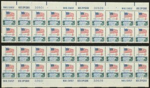 U.S. Mint Stamp Scott #1338F 8c Flag Set of Matching Plate # Blocks Strips of 20