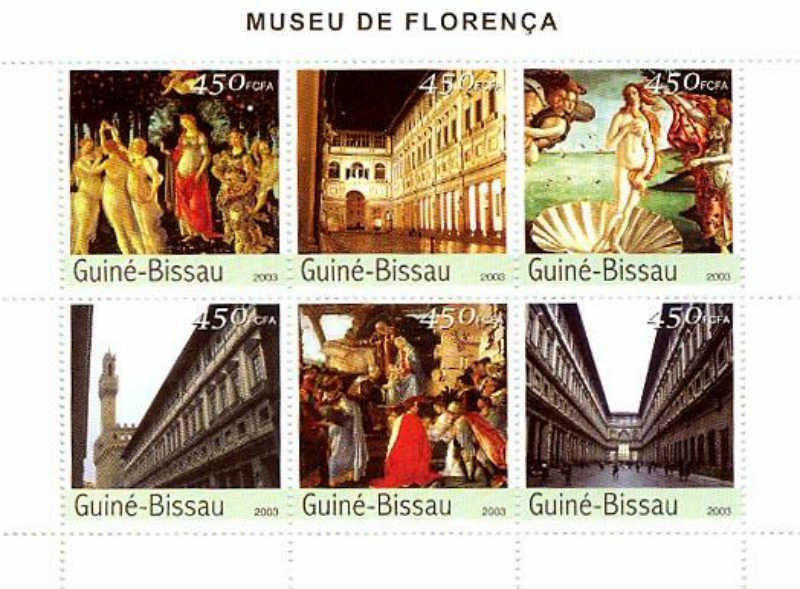 Guinea-Bissau - Florence Art Museum - 6 Stamp  Sheet GB3209