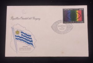 D)1976, URUGUAY, FIRST DAY COVER, ISSUE, PREVENTION OF BLINDNESS, FDC