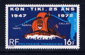 French Polynesia C87 Lightly Hinged 1972 Kon Tiki  