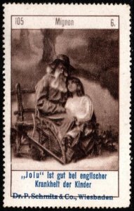 Vintage Germany Poster Stamp Jolu Is Good For Children's English Illness