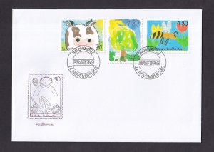 Liechtenstein   #1273-1275  FDC  2003  children`s drawings