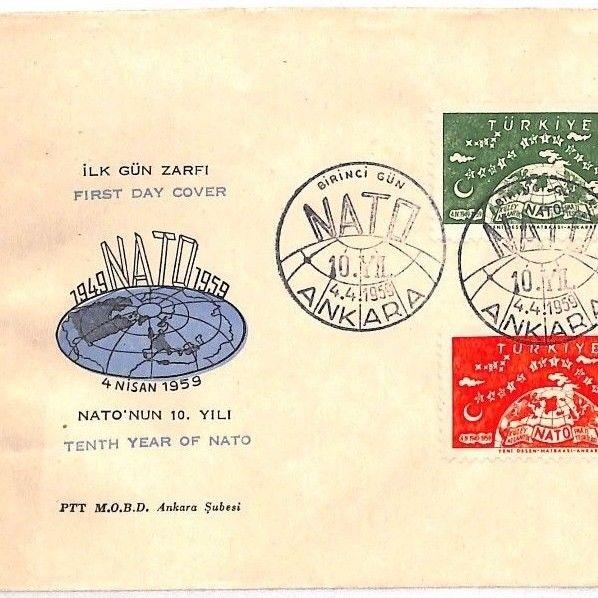 TURKEY 1959 Ankara FDC *NATO ANNIVERSARY* First Day Cover {samwells}AR12