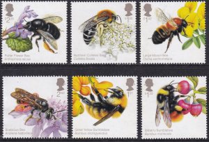 Sc# 3417 / 3422 GB Bees 2015 complete MNH postal set CV $21.75