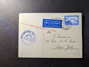 1929 Germany Airmail LZ 127 Graf Zeppelin Cover Friedrichshafen to New York USA