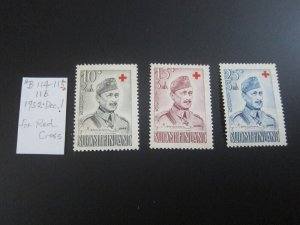 Finland 1952 Sc B114-6 Red Cross set MNH