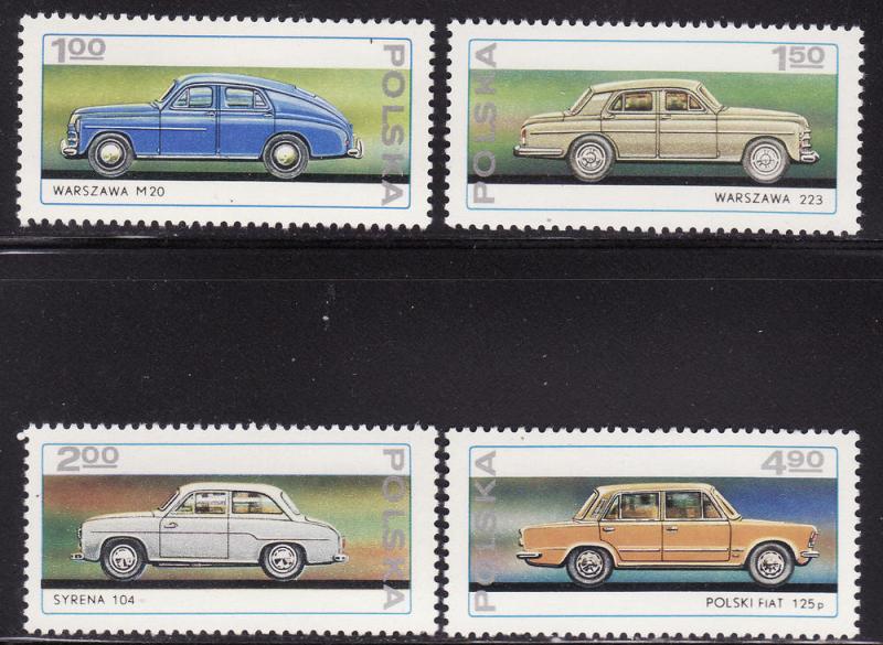 Poland #2180-83, F-VF Mint NH ** Automobiles