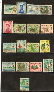 DOMINICA #211-227 1968 STAMPS OVPRT ASSOCIATED/STATEHOOD MINT VF LH O.G