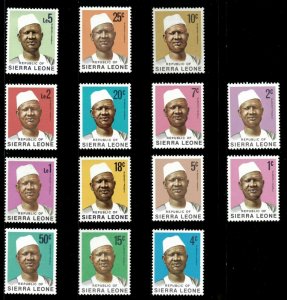Sierra Leone 1972 - President Stevens, Definitives - Set of 14v - 422-35 - MNH