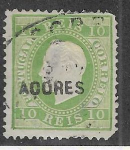 Azores #32  10r yellow green (U) CV $87.50