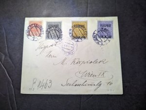 1918 Austria Airmail Cover Lemberg Lwow to Vienna IX C1 C2 C3 Stamps