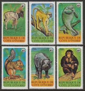 EDSROOM-17397 Ivory Coast 528-533 MNH 1979 Complete Animals CV$36.50