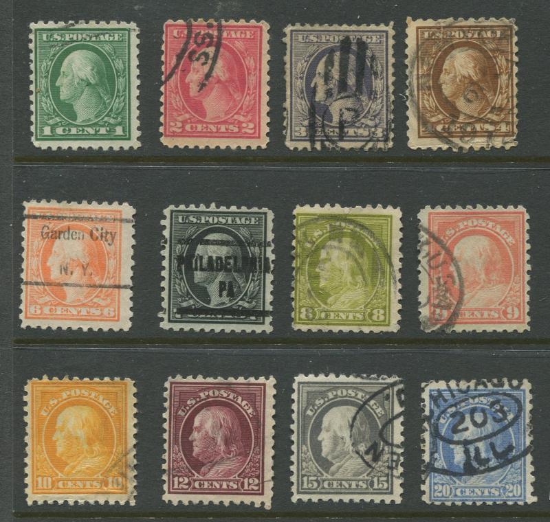 STAMP STATION PERTH USA #424-438 Definitives 1913-1914 Unchecked CV$48.00.