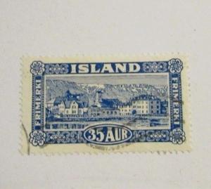 Iceland Scott 147 Θ extra fine used 35 Aur, mute cancel  + 102 card, superfleas