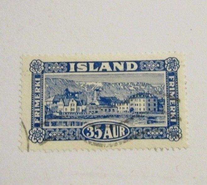 Iceland Scott 147 Θ extra fine used 35 Aur, mute cancel  + 102 card, superfleas