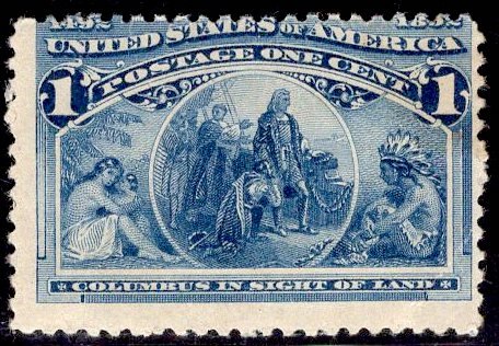 US Stamp #230 1c Columbian MINT Hinged SCV $14