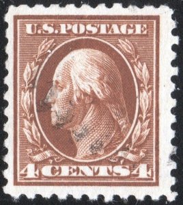 SC#465 4¢ Washington Single (1916) Used