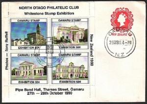NEW ZEALAND 1990 Oamaru Stamp Ex cinderella sheet on cover.................79136