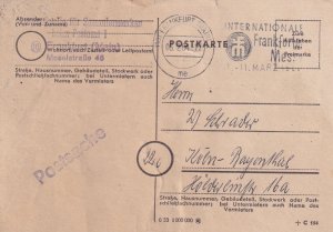 SA21b Germany, Frankfurt 1954 used postal stationery