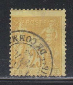 France,  25c Peace and Commerce, Type II (SC# 99) Used
